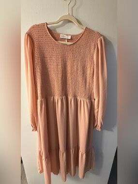 Jilly Box 2023 Smocked Tiered Dress - Blush Pink